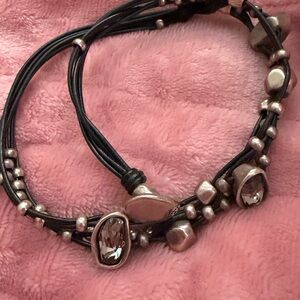 UNO de 50 Elegant Silver and Black Women's Necklace / Choker